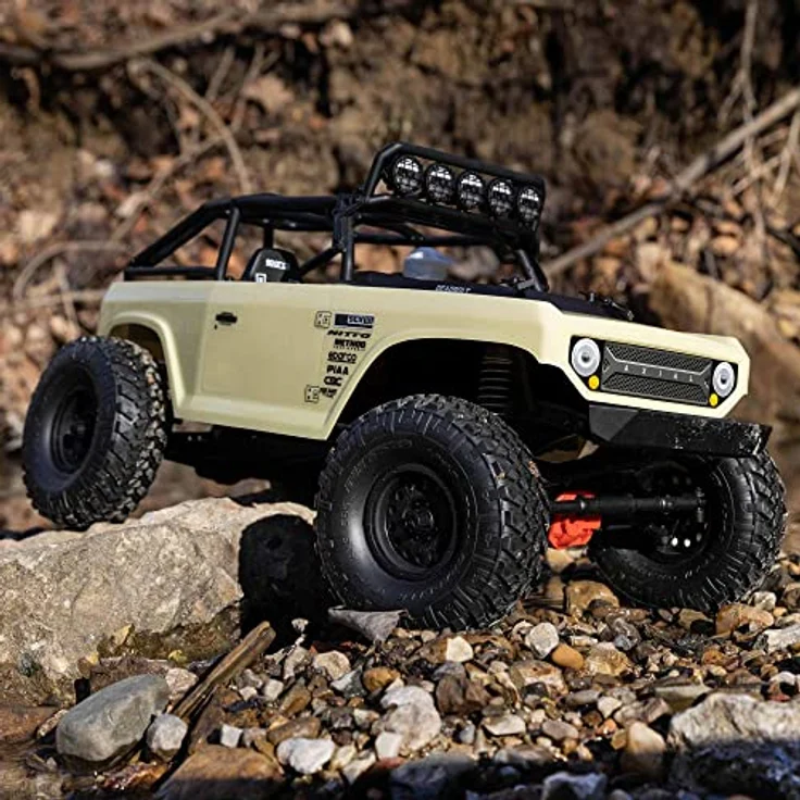 Axial SCX10 II Deadbolt 1:10 4WD RTR Elektro-Brushed Crawler mit robustem C-Profil Chassis, 540er 35T Motor und Spektrum S614 Lenkservo, sand – Bild 6