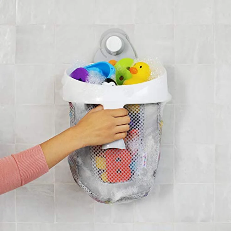 Munchkin Aufbewahrungskorb für Baby-Badespielzeug, Badewannen-Organizer mit abnehmbarer Wandhalterung für das Bad, Saugnapf und Griff – Bild 4