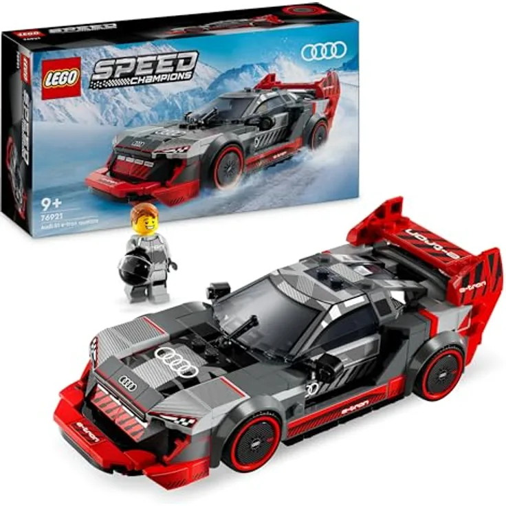 LEGO Speed Champions Audi S1 e-tron Quattro Rennwagen Set, Modellauto für Kinder ab 9 Jahren, mit Rennfahrer-Minifigur und authentischen Audi Designdetails