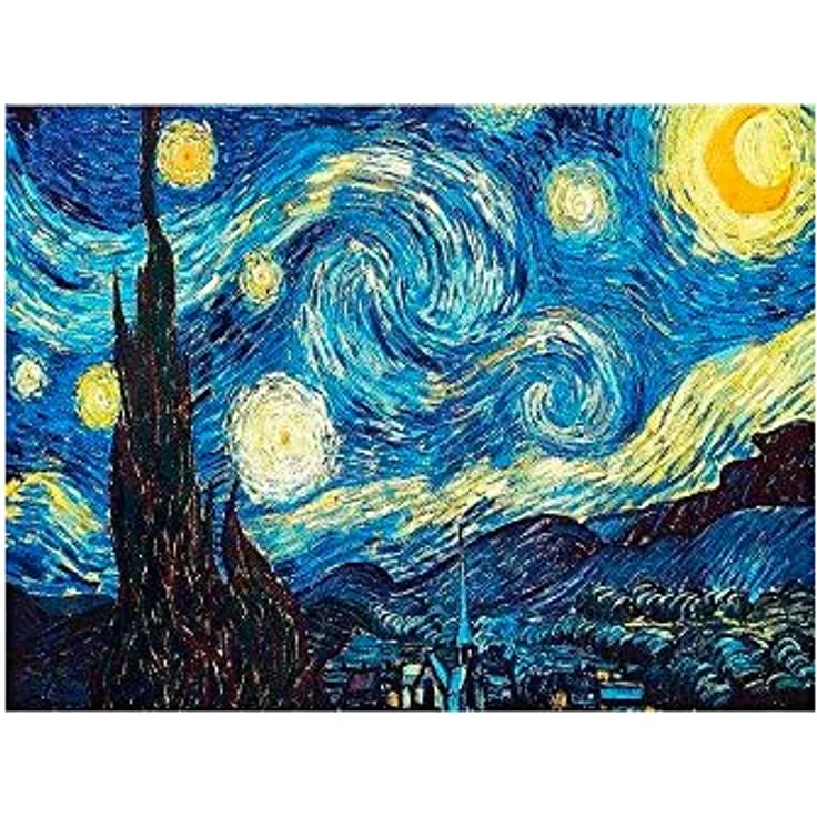Figured'Art Malen Nach Zahlen Erwachsene Mit Rahmen Van Gogh Sternennacht - Paint by Numbers Basteln DIY Bastelset 40x50cm Leinwand gespannt auf Holzrahmen – Bild 1