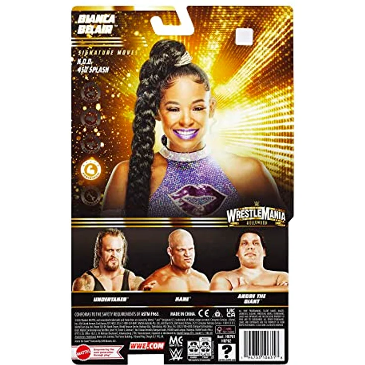 WWE HKP82 - Basic Wrestlemania Bianca Belair Actionfigur, 15cm WWE Sammlerstück mit Zubehör, Spielzeug Geschenk für Kinder und Fans ab 6 Jahren – Bild 7