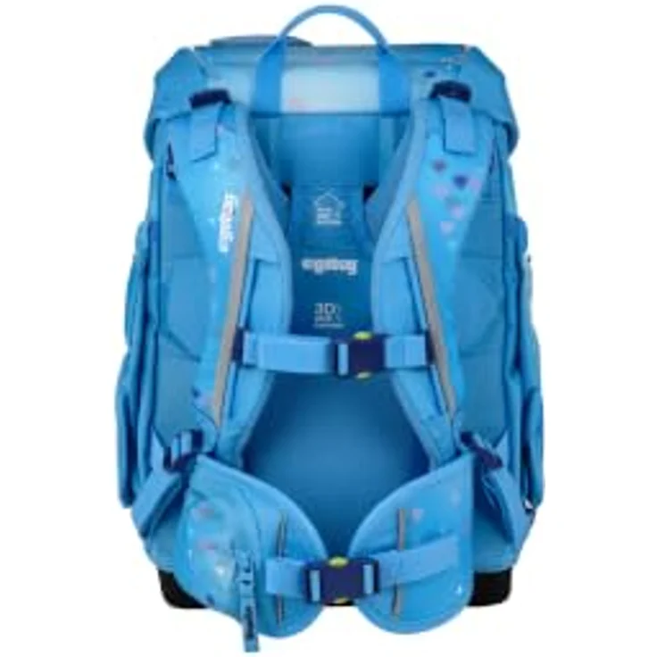 ergobag cubo Schulranzen-Set BühnenfieBär, hochformatiger Schulranzen mit Easy-Click-Verschluss, Rückenansicht, verstellbaren Gurten und recyceltem, wasserabweisendem Material – Bild 4