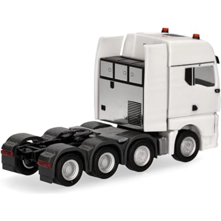 Herpa LKW Modell Man TGX GX, 4-achs Schwerlastzugmaschine (luftgefedert, 8x4), weiß, Miniatur im Maßstab 1:87, Sammlerstück aus Kunststoff, Made in Germany – Bild 2