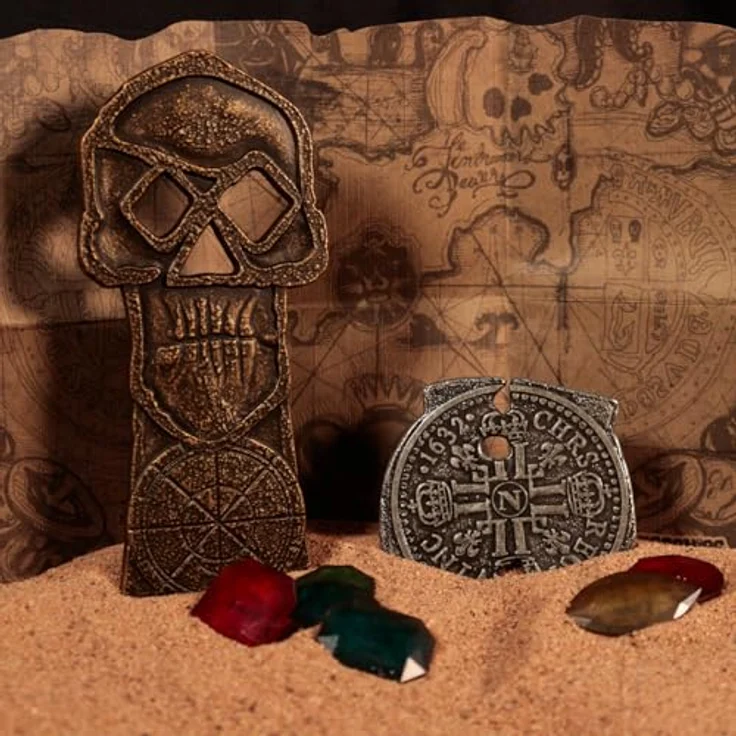 Fanatic Die Goonies Replik Treasure Set Limited Edition, 1985 Stücke, mit Metallknochen-Schlüssel, Doubloon, Piratenschatzschmuck und Schatzkarte – Bild 5