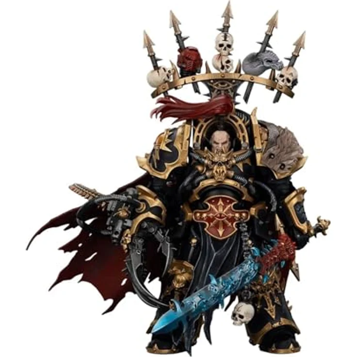 Joy Toy Warhammer 40,000 Actionfigur Black Legion Abaddon the Despoiler, 16 cm, mit Drach'nyen und Zubehör, bewegliche Gelenke – Bild 1