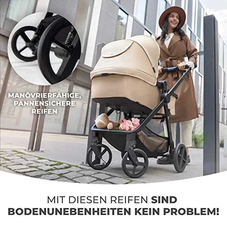 KinderKraft Newly 3in1 Mink Pro, Kombikinderwagen in Moonlight Grey mit einfachem Klappsystem und verstellbaren Elementen – Bild 7