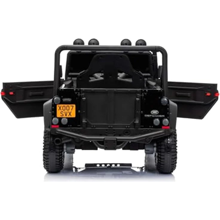 Beneo Elektrisches Kinderfahrzeug Land Rover Defender 110 SVX 12V, schwarz, 4X4-Antrieb, LED-Lichter, Bluetooth, USB/AUX, 2,4-GHz-Fernbedienung, Lithium-Akku – Bild 4