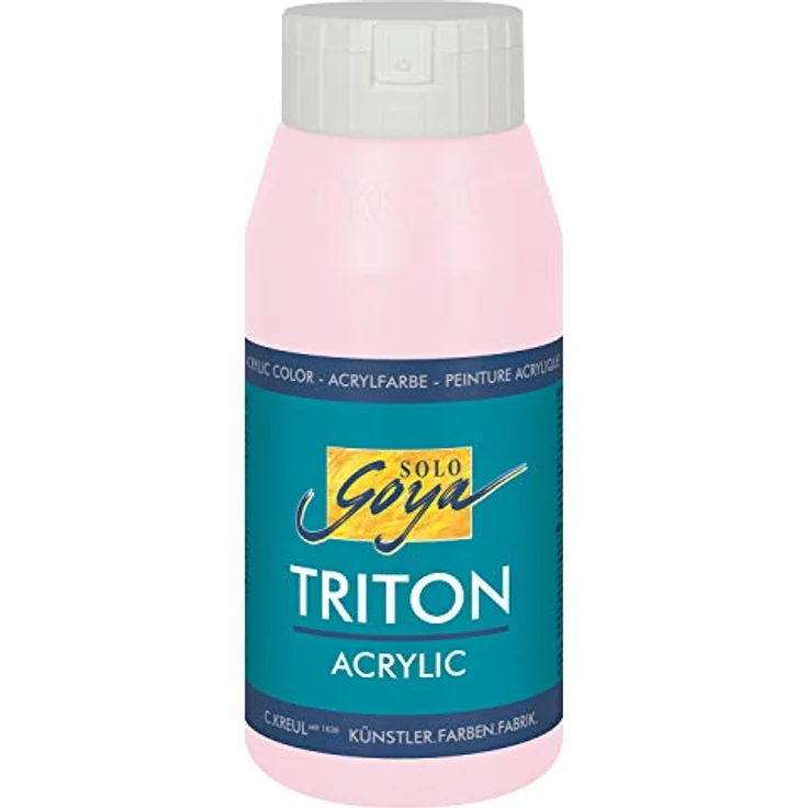 KREUL Solo Goya Triton Acrylfarbe hellrosa, 750 ml, schnell und matt trocknend, wasserbasierte Dispersionsfarbe in Studioqualität, gut deckend und vielseitig einsetzbar – Bild 1