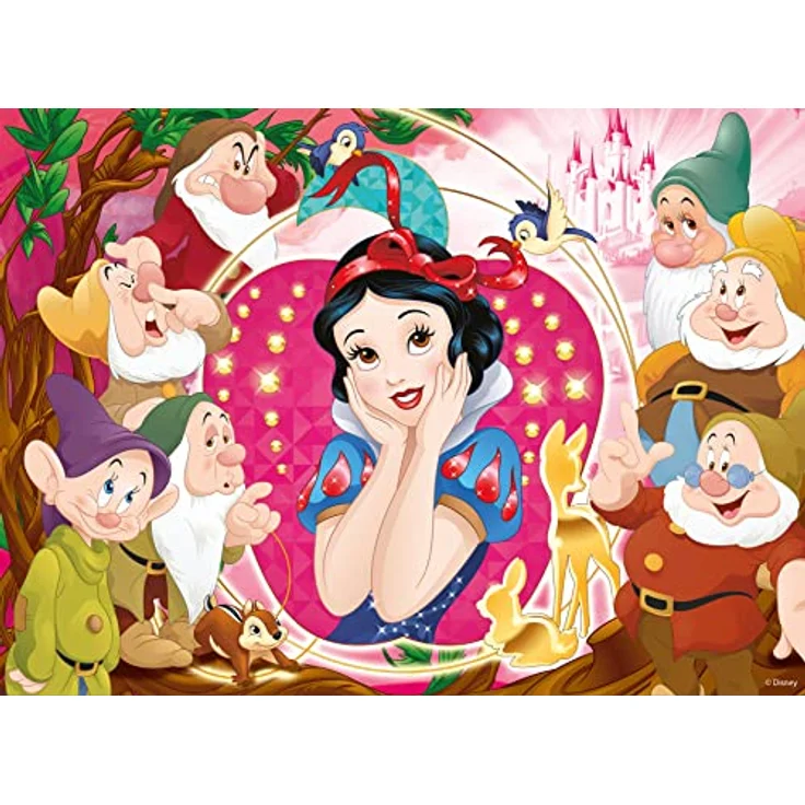 Lisciani Disney Prinzessinnen Puzzle, 4 x 48 Teile, 2 in 1 doppelseitig mit Ausmal-Rückseite, Qualitätsmanufaktur aus Italien, 192 dicke Teile für Kinder ab 3 Jahren – Bild 3