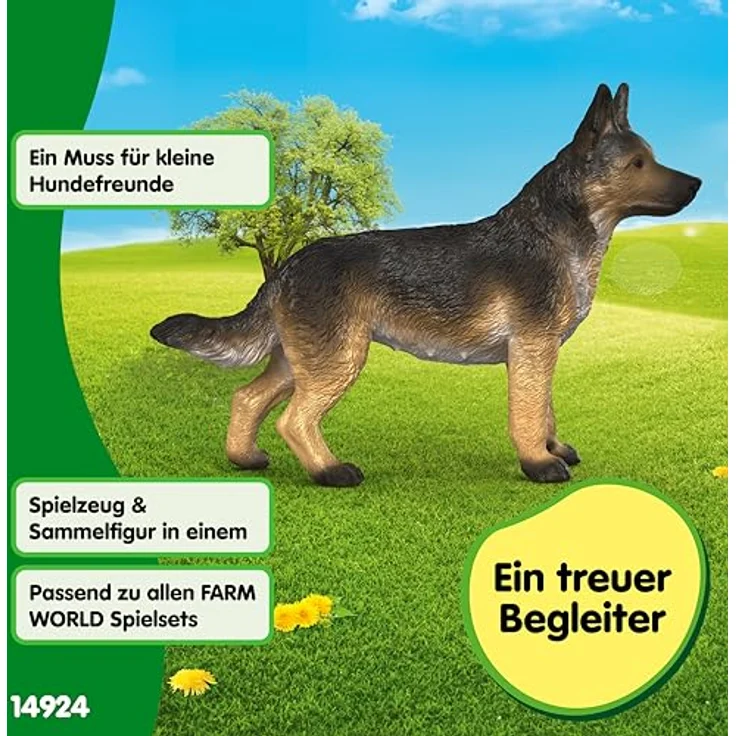 Schleich Deutscher Schäferhund Hündin, Figurenfarm-Tier mit 6,6 x 3,1 x 5,6 cm, aus Farm World коллекция – Bild 5