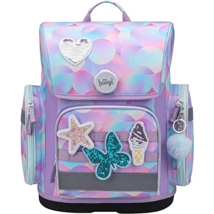 Baagl Schulranzen Mädchen Set 3-teilig Ergo Schultasche Grundschule - Candy, ergonomisch, verstellbares Ergo Adjustable System, Fidlock-Verschluss, wasserabweisend, 19 l Volumen – Bild 2