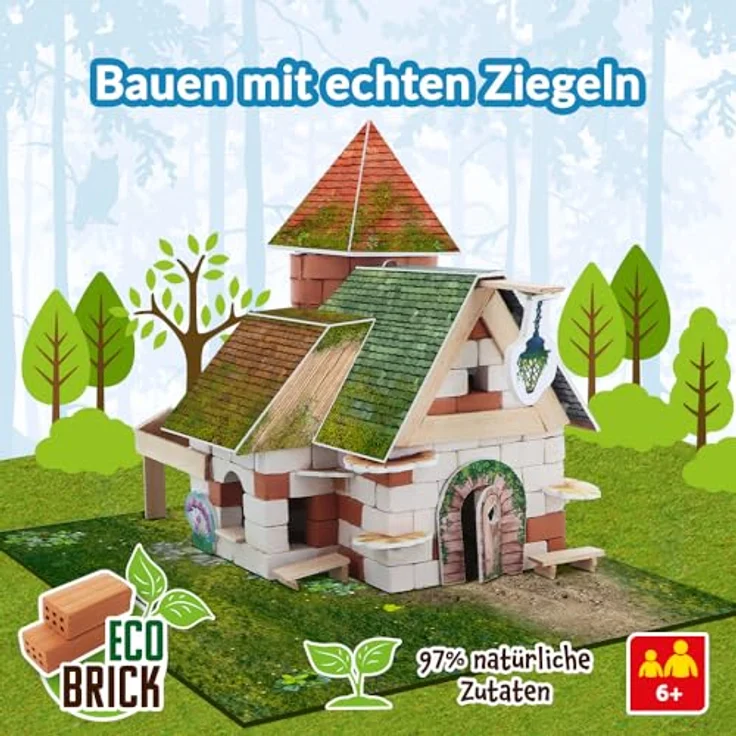 Trefl Brick Trick: Kleines Waldhaus – EKO Ziegelsteine Set mit 220 Teilen, mehrfach verwendbar, für Kinder ab 6 Jahren – Bild 2