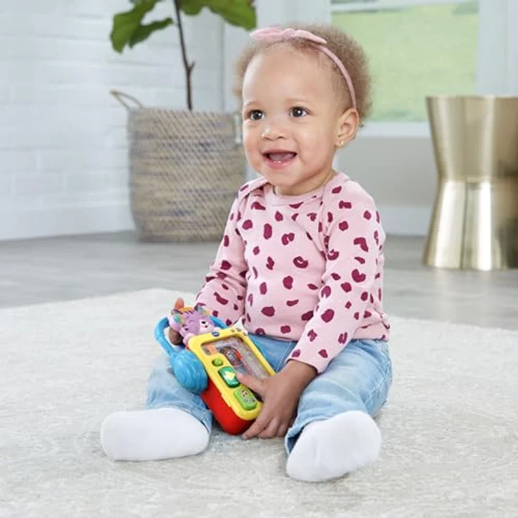 VTech Baby Musikspaß-Kassettenspieler mit leuchtender Wiedergabetaste und spielendem Kätzchen, Retro-Look - Blau – Bild 3