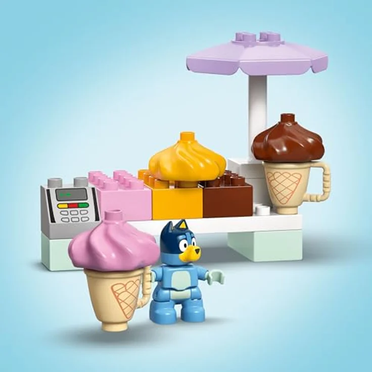 LEGO DUPLO Bluey 10458 Ausflug zur Eisdiele, Lernspielzeug mit Auto, 22 Teile, Mehrfarbig – Bild 3