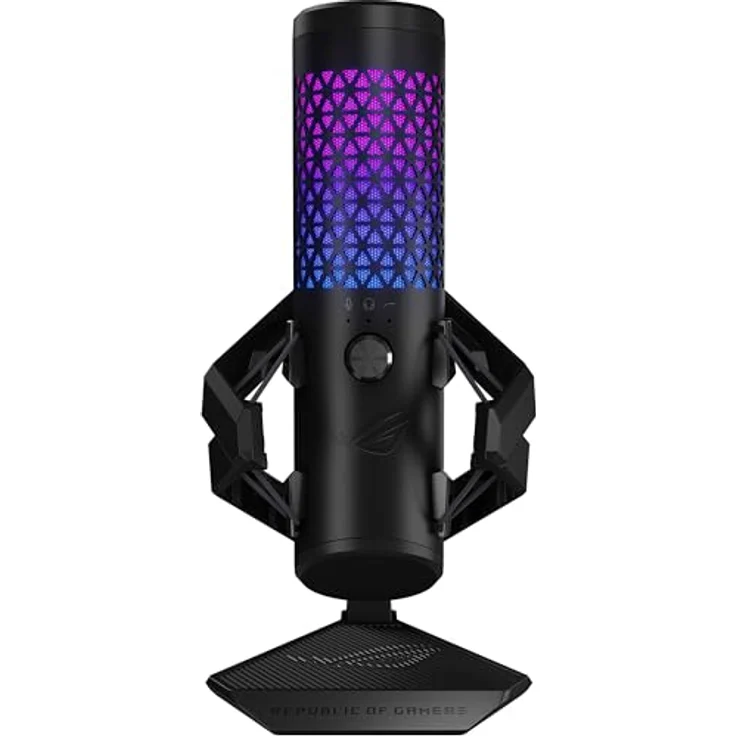 ASUS ROG Carnyx RGB Kondensator-Gaming-Mikrofon schwarz (Gaming, Streaming und Podcast, 25-mm-Kondensatorkapsel, 192 kHz / 24 Bit Abtastrate, Hochpassfilter, Pop-Filter, Metallhalterung, Aura Sync) – Bild 1