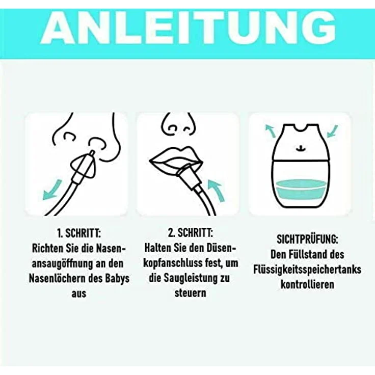 NASESANFT Baby Nasensauger Nasensekretsauger Nasenreiniger Nasenschleim Nasen Schleim Sauger Nasensekretabsauger Sanft – Bild 3