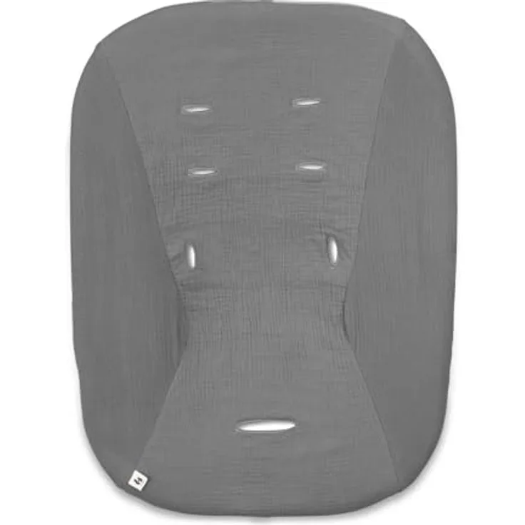 hauck Schonbezug für Babywippe Highchair Bouncer (Eco), Baumwolle mit Gummizug und Gurtschlitze für 5-Punkt-Gurt, waschbar bei 60°C, Dunkelgrau