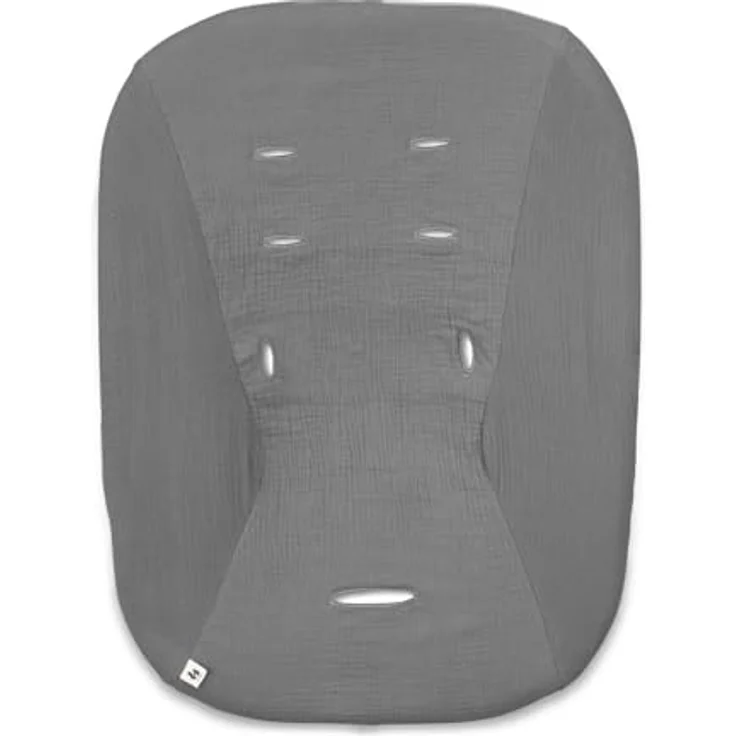 hauck Schonbezug für Babywippe Highchair Bouncer (Eco), Baumwolle mit Gummizug und Gurtschlitze für 5-Punkt-Gurt, waschbar bei 60°C, Dunkelgrau – Bild 1