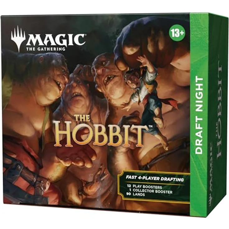 Wizards of the Coast D56680000, Magic: The Gathering Der Hobbit Draft-Party-Set für 4 Spieler, 12 Booster mit 14 Karten pro Booster – Bild 1
