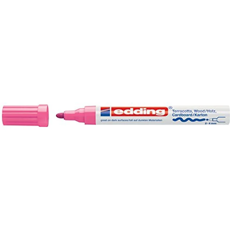 Edding 4000 Farbmarker matt, Rundspitze 2-4 mm, rosa, ideal für rauhe und dunkle Oberflächen wie Terrakotta, Karton und Holz – Bild 1