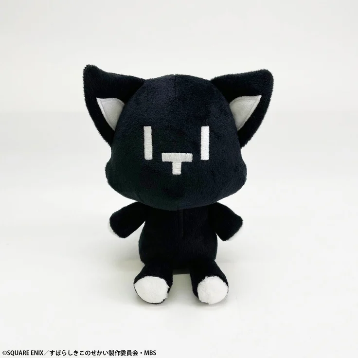Square-Enix The World Ends with You: The Animation Plüschfigur Mr. Mew, 14 cm Chibi-Design, beschwerte Figur für stabile Sitzposition, offizielles Design vom TWEWY-Team