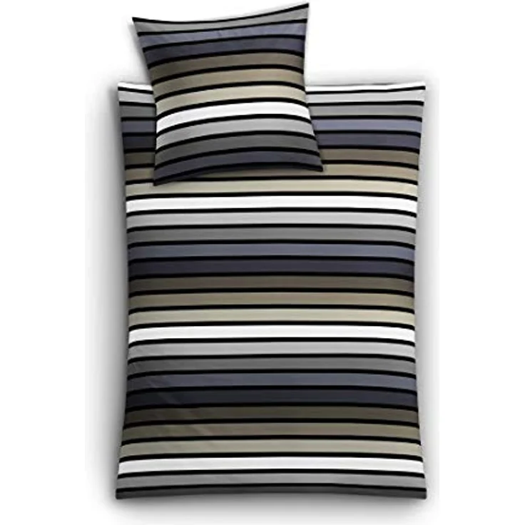 Kleine Wolke 6109271952 Bettwäsche Rimini, 135 x 200 cm, taupe – Bild 1
