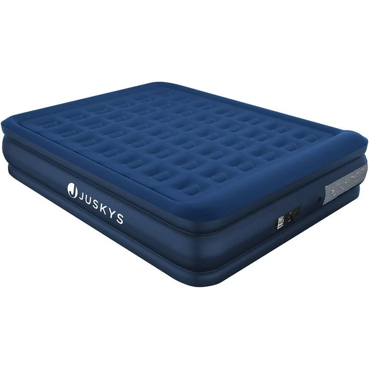 Juskys Luftmatratze Sapri, Doppel-Luftbett, selbstaufblasend, wasserdicht, inkl. Pumpe, Tasche, Blau