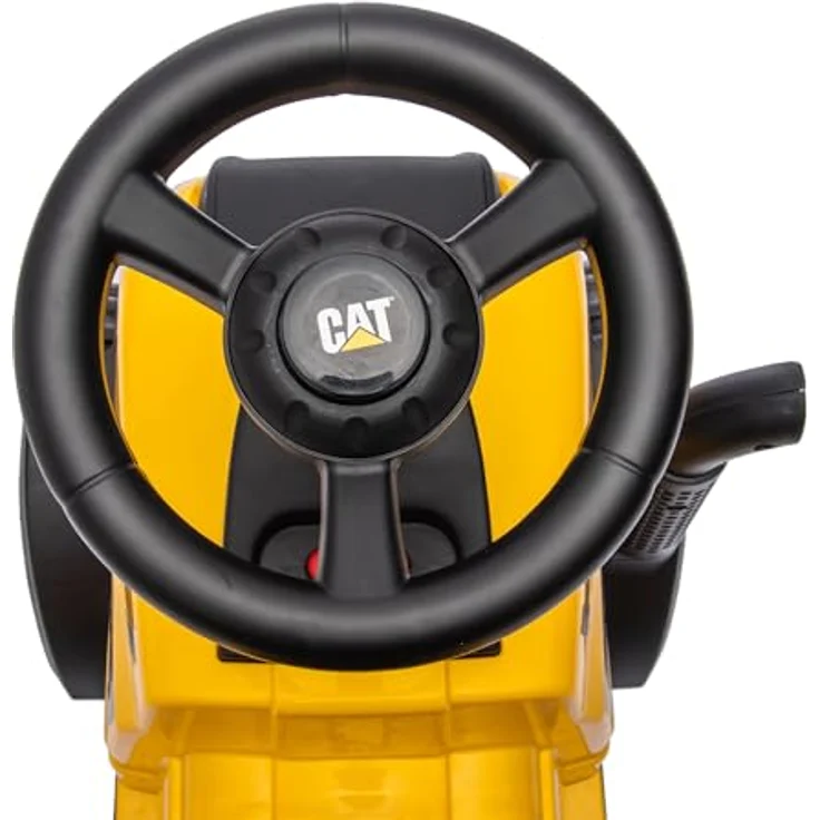 Lemodo Rutschauto Traktor CAT gelb, Kindertraktor mit Anhänger, Schaufel & Rechen, Licht & Sound, für Kinder von 1–3 Jahren – Bild 5