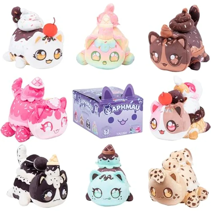 Aphmau 15 cm Mystery Meemeows Plush - Ice Cream, superweiches Kuscheltier in Blindbox, Sammelobjekt für Fans und Sammler