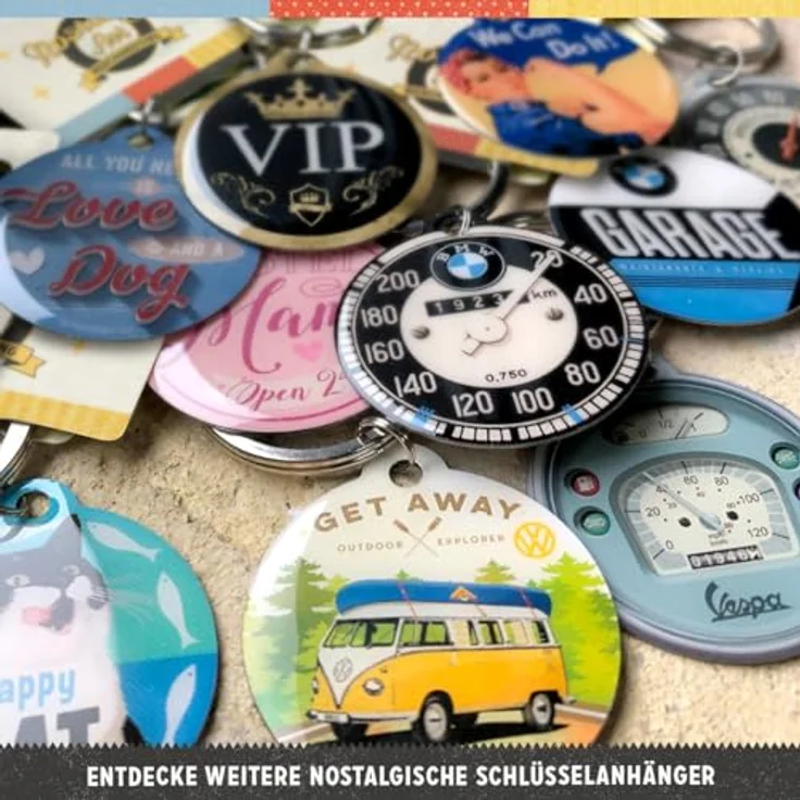 Nostalgic-Art Retro Schlüsselanhänger, Ø 4 cm, Vespa – Tacho aus Metall, Vintage Design, Silber - Preisvergleich – Bild 5
