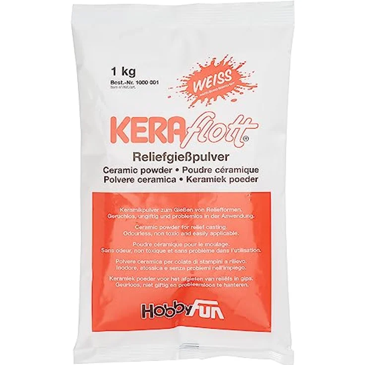 HobbyFun HobbyFun Keraflott Gießmasse 1kg, Keramik, weiß – Bild 2