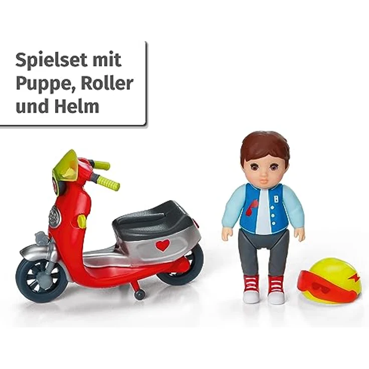 BABY born Minis, Minipuppe mit Roller, Spielset Scooter, 7 cm große Puppe Simon mit Roller und Helm, 906118, Zapf Creation – Bild 2