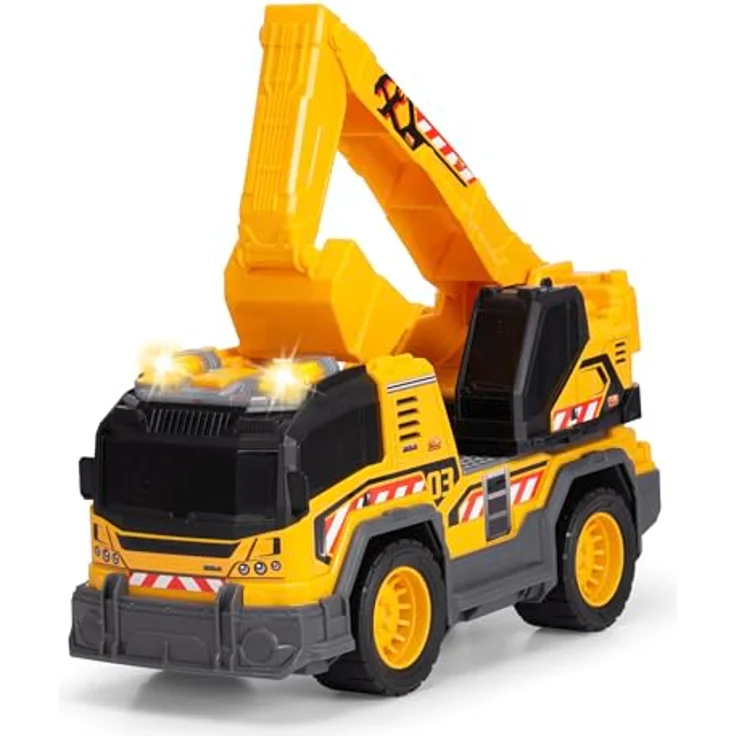 Dickie Toys Excavator Truck, Spielzeug-Baumaschine mit 360°-Baggerarm, Licht und Sound, 30 cm, ab 3 Jahre – Bild 1