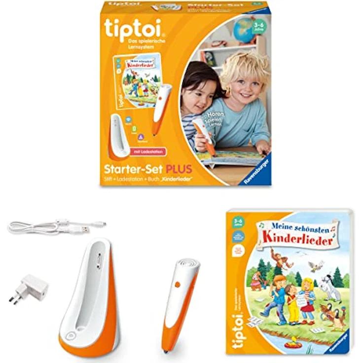 Ravensburger tiptoi Starter-Set PLUS 00159: Stift und Buch Meine schönsten Kinderlieder - plus Ladestation – Bild 2