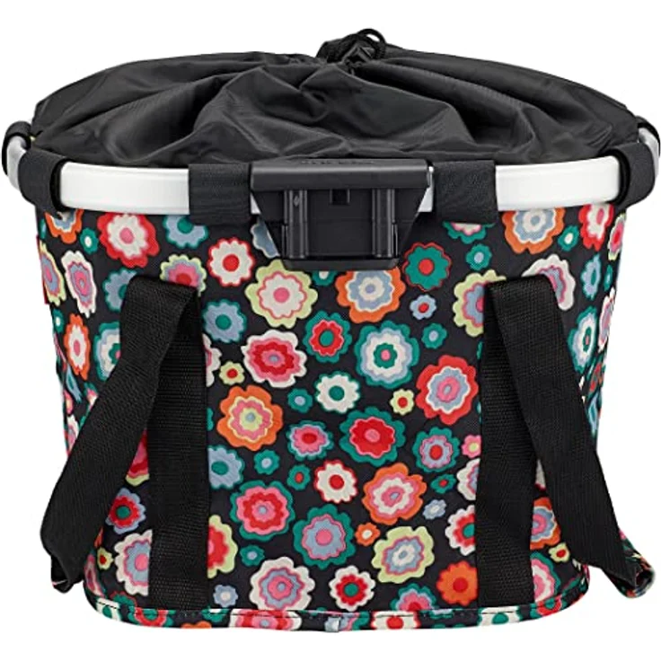 KLICKfix Unisex – Erwachsene Happy Flowers Fahrradkorb, Bunt, 15 Liter – Bild 3
