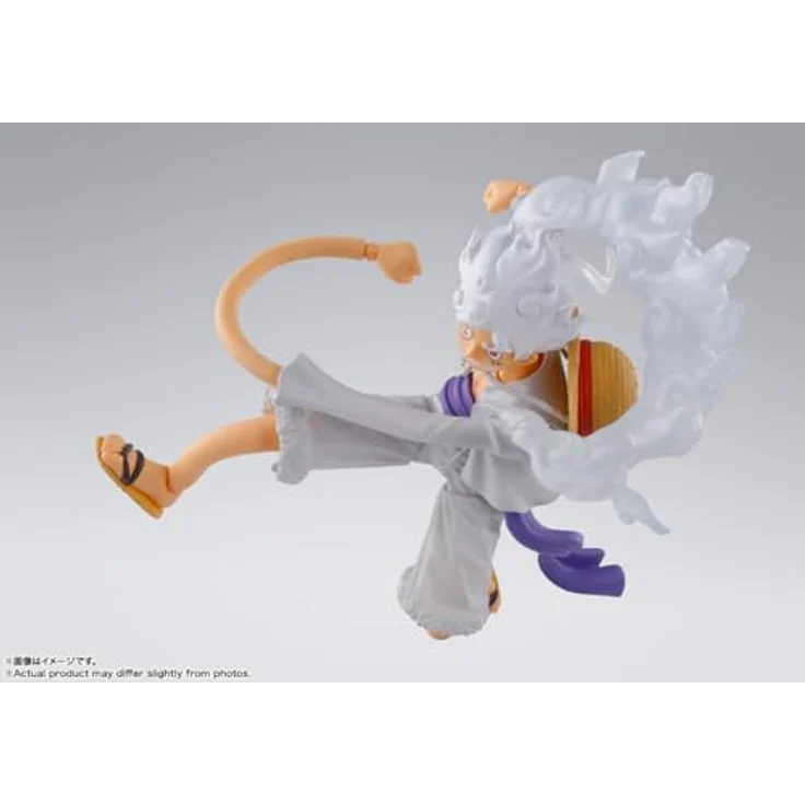 Tamashii Nation Monkey D. Luffy S.H. Figuarts, 15,5 cm Sammelfigur Gear 5 mit 4 austauschbaren Gesichtern und 3 Handpaaren – Bild 4