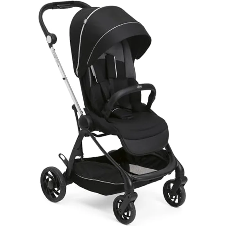 Chicco One4Ever Lounge, Faltbarer Kinderwagen von 0-4 Jahren mit verstellbarer Rückenlehne, automatischem 1-Schritt-Verschluss, max. 22kg, natürliche Bambusstoffe, elegantes Design