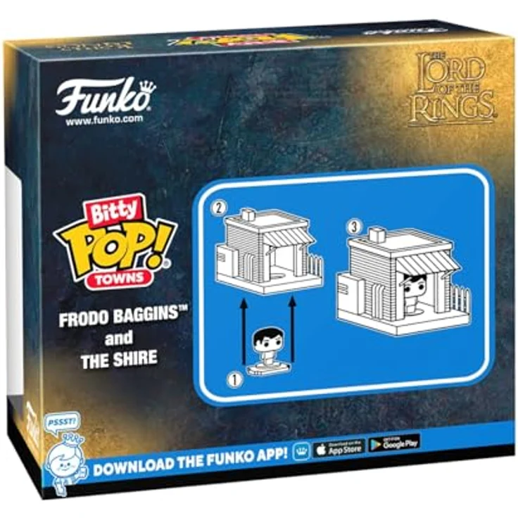 Funko Der Herr der Ringe Frodo im Auenland, Vinyl Sammelfigur aus der Bitty Pop! Town Reihe, langlebig – Bild 3
