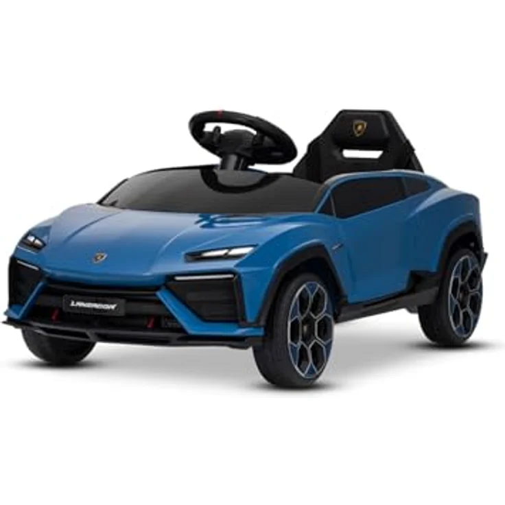 Beneo Elektrisches Ride-on-Auto Lamborghini Lanzador 12V, lizenziert, blau, mit Lithiumbatterie, LED-Beleuchtung, 2,4-GHz-Fernbedienung, MP3-Player und breitem Sitz – Bild 1
