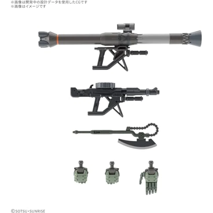 Bandai Hobby HG Zaku GQ Grün, Modellbausatz 1/144 mit beweglichen Gelenkpunkten und Zubehör – Bild 5