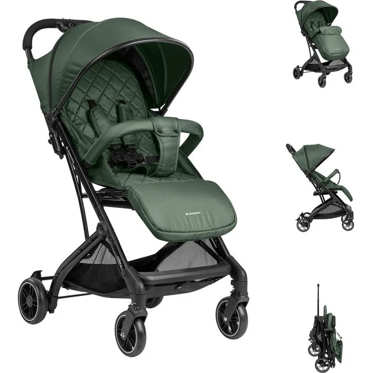 Kikkaboo Kinder-Buggy Kinderwagen Miley mit Fußsack, Fußstütze verstellbar, klappbar, Korb, Aluminiumrahmen, blau