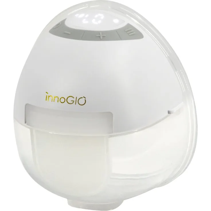 innoGIO GIOmum Line Discreet Single GIO-3581, elektrische Milchpumpe mit Massageeinsatz, 3 Betriebsarten, verschiedene Brustaufsätze