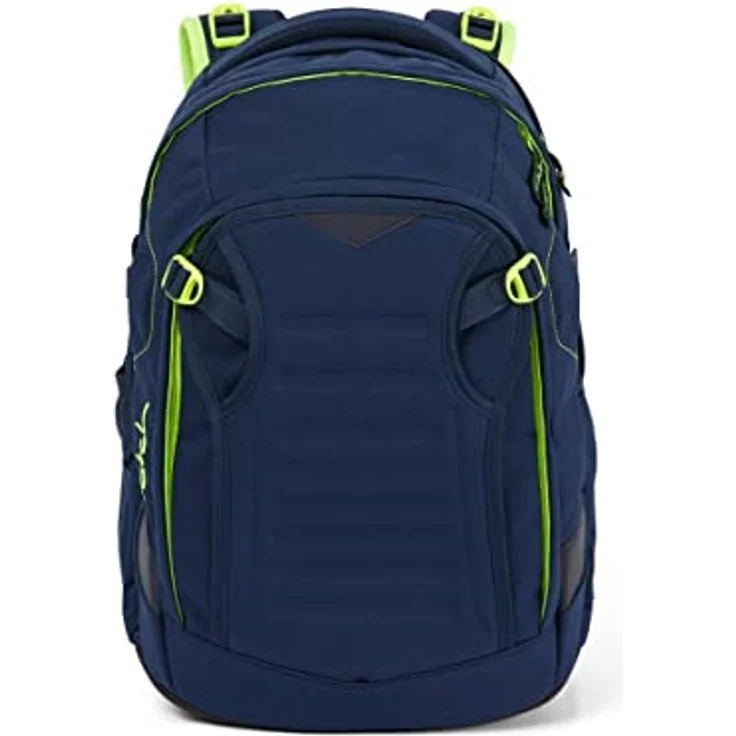 Satch Schulrucksack Match (3tlg., inkl. Schlamperbox und Sportbeutel) - Ergonomischer Schulrucksack mit Trekking-Technologie, aus recycelten PET-Flaschen, blau – Bild 2