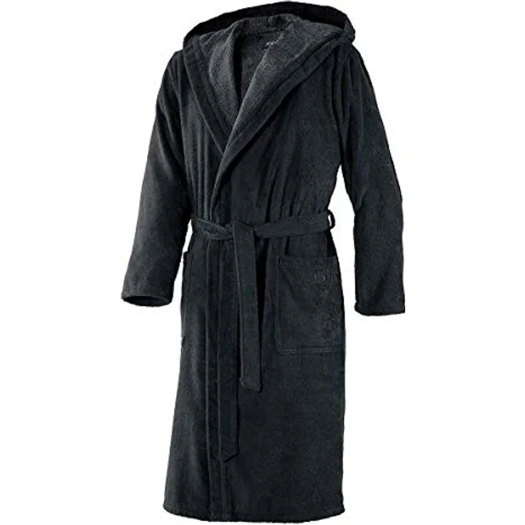 JOOP! Herrenbademantel 1619 Classic Kapuze Frottier, 100% Baumwolle, navy – Bild 3