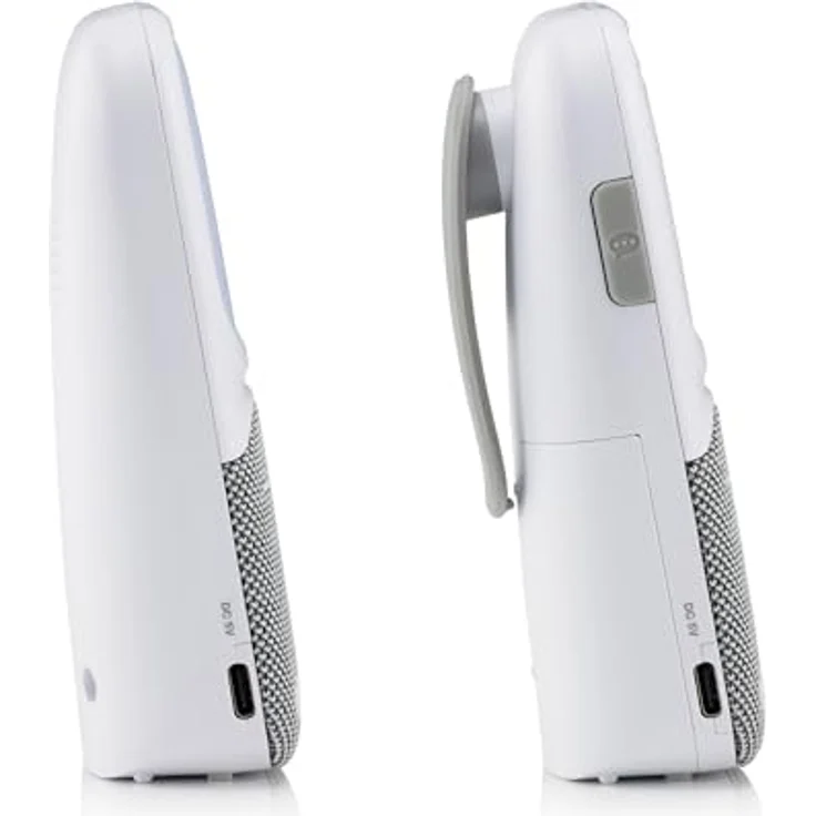 Alecto DBX135 - Modernes Full Eco Audio-Babyphone mit kristallklarer DECT-Klangqualität, langer Standby-Zeit und Nachtlicht - Weiß/Grau – Bild 3