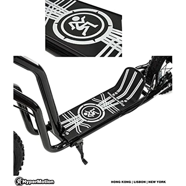HyperMotion Roller Viva 12, Tretroller für 12 bis 50 kg mit massivem Stahlrahmen, höhenverstellbar 78-85 cm, 30 cm aufblasbare Räder, schwarz – Bild 7