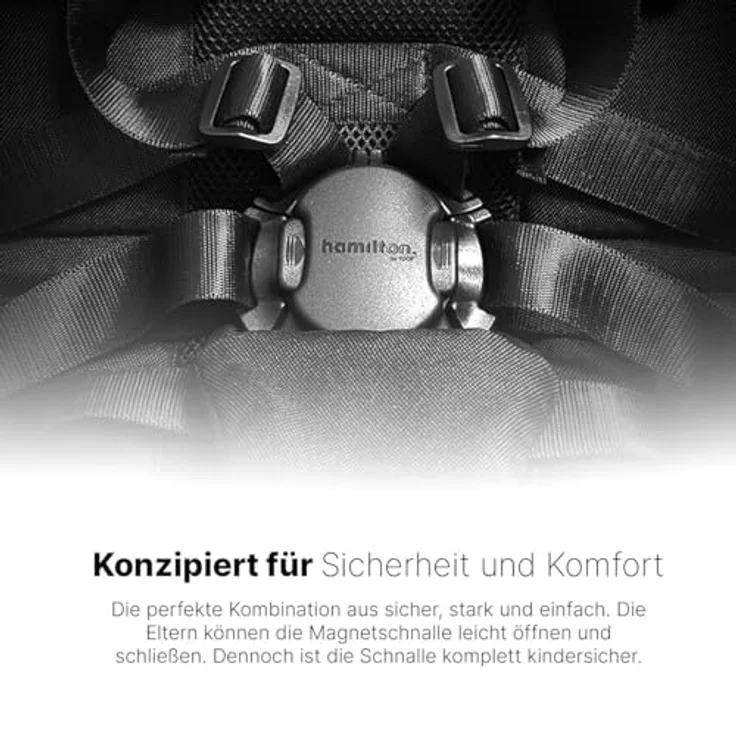Hamilton by yoop Kinderwagen X1 Plus, Buggy mit MagicFold-Mechanismus, geräumigem Sitz und UV-Verdeck, Schwarz – Bild 5