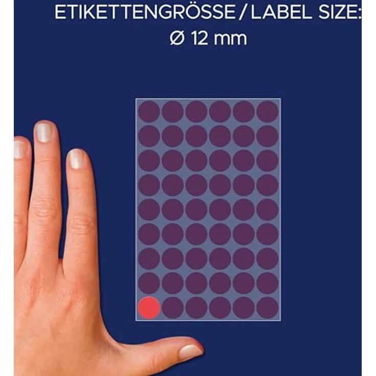 AVERY Zweckform Klebepunkte 3141, rot Ø 12,0 mm, 270 Stück, beschriftbar – Bild 3