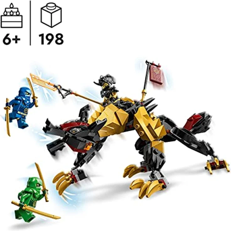 LEGO 71790 NINJAGO Jagdhund des kaiserlichen Drachenjägers, baubares Monster-Spielzeug für Kinder ab 6 Jahren, Jungs und Mädchen, posierende Fabelwesenfigur, 3 Minifiguren zum Sammeln – Bild 2