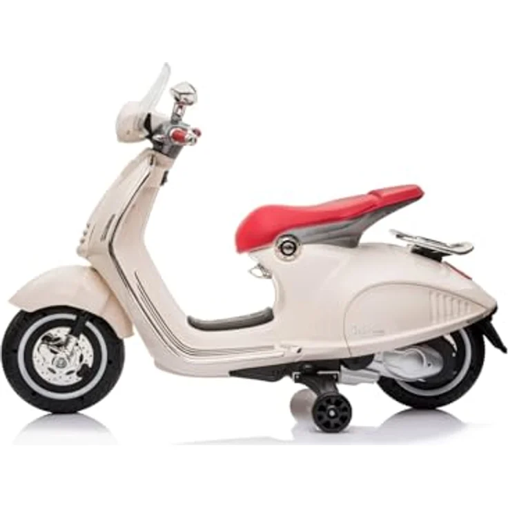 sun baby Vespa Kinder Elektroroller, Elektro Kinderroller ab 18 Monaten, mit LED-Beleuchtung, offiziell lizenzierter Vespa-Rutscher, geeignet für die kleinsten Entdecker, (Weiß) – Bild 2